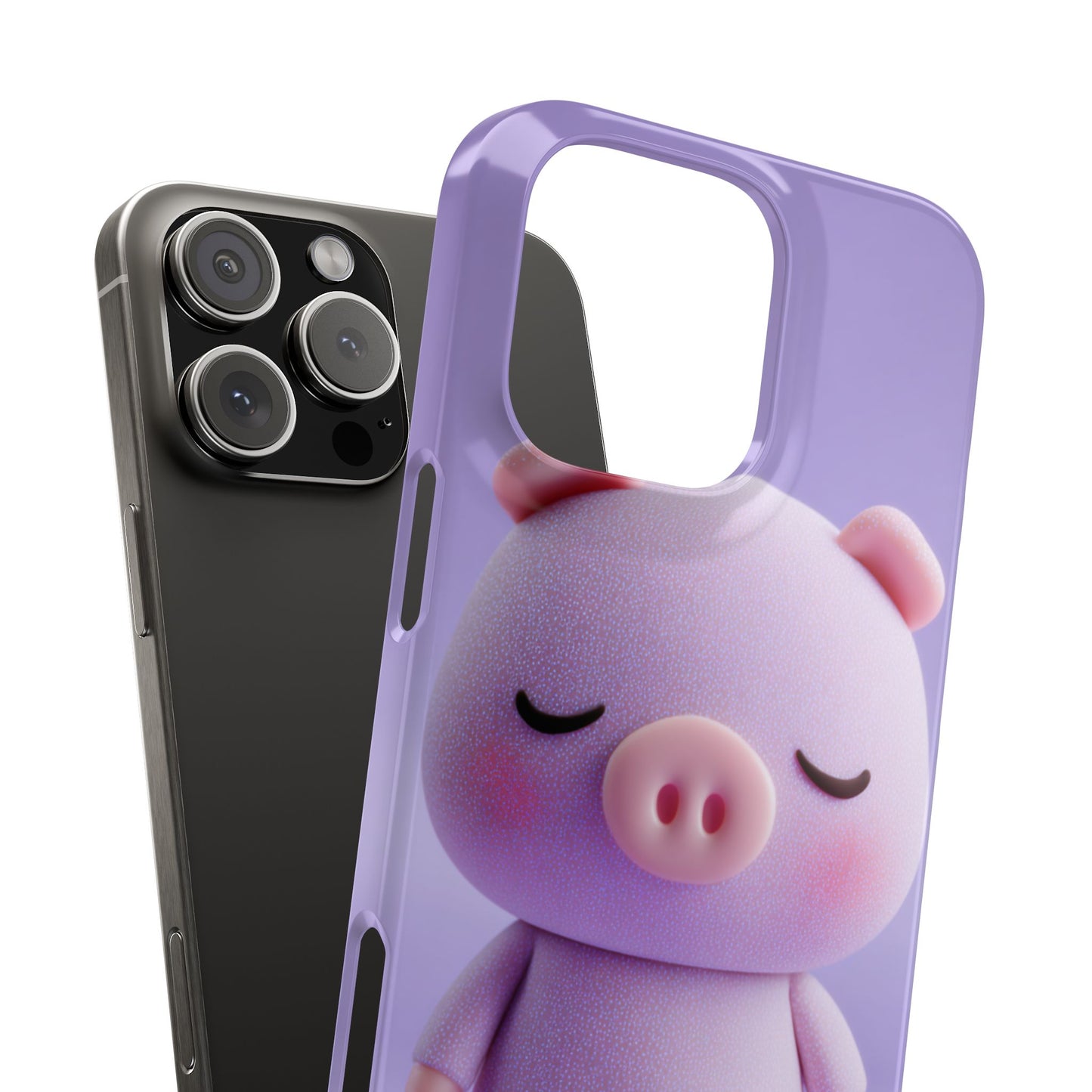 Cute Pig Snap Case for iPhone, Animal Lovers Phone Cover, Kawaii Aesthetic Accessory, Birthday Gift, Unique Phone Protection