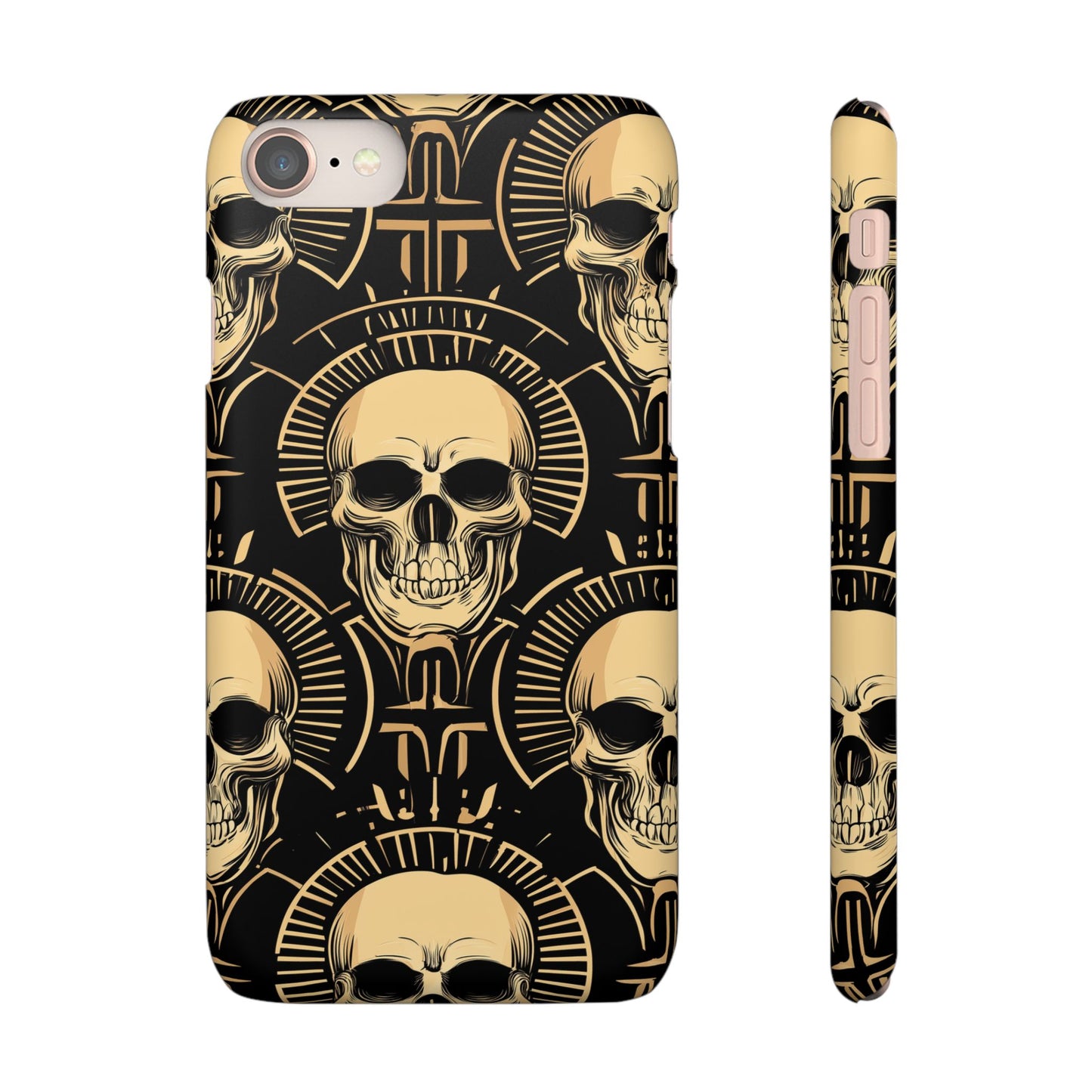 Skull Print Snap Case, Edgy Phone Cover for Goth Lovers, Protective Shell for Halloween, Unique Gift for Him or Her