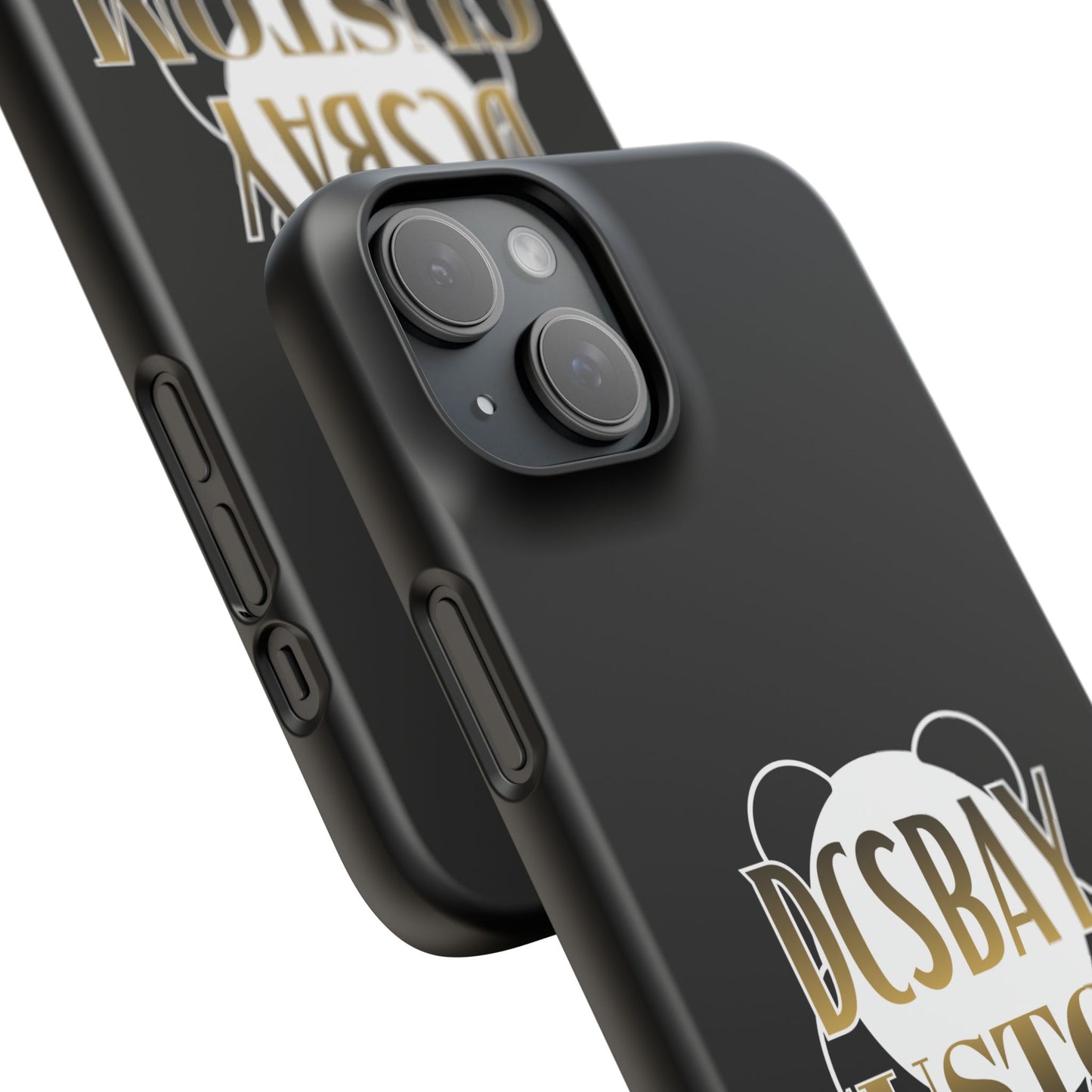 Phone Case — Glossy Black Custom "DCSBAY CUSTOM" Logo Snap Case