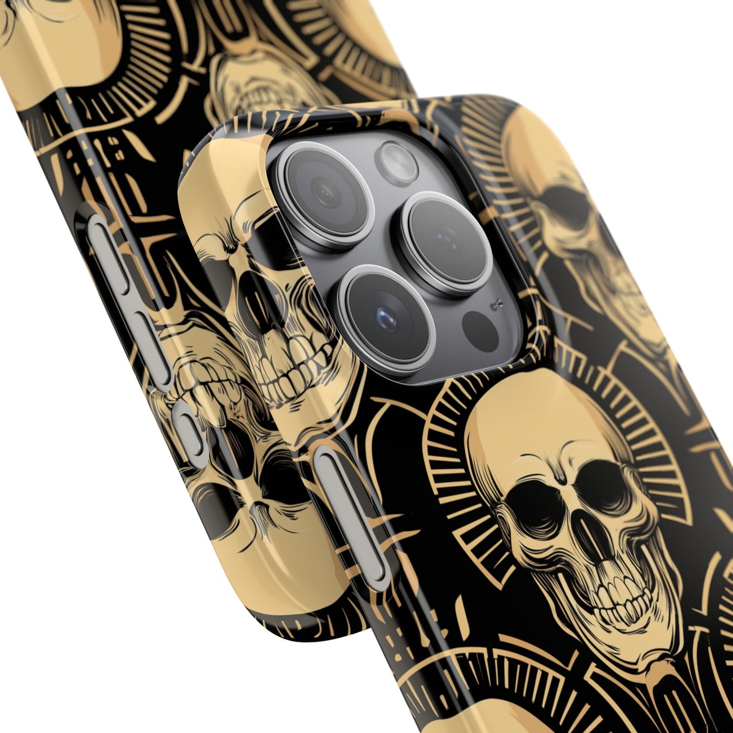 Skull Print Snap Case, Edgy Phone Cover for Goth Lovers, Protective Shell for Halloween, Unique Gift for Him or Her