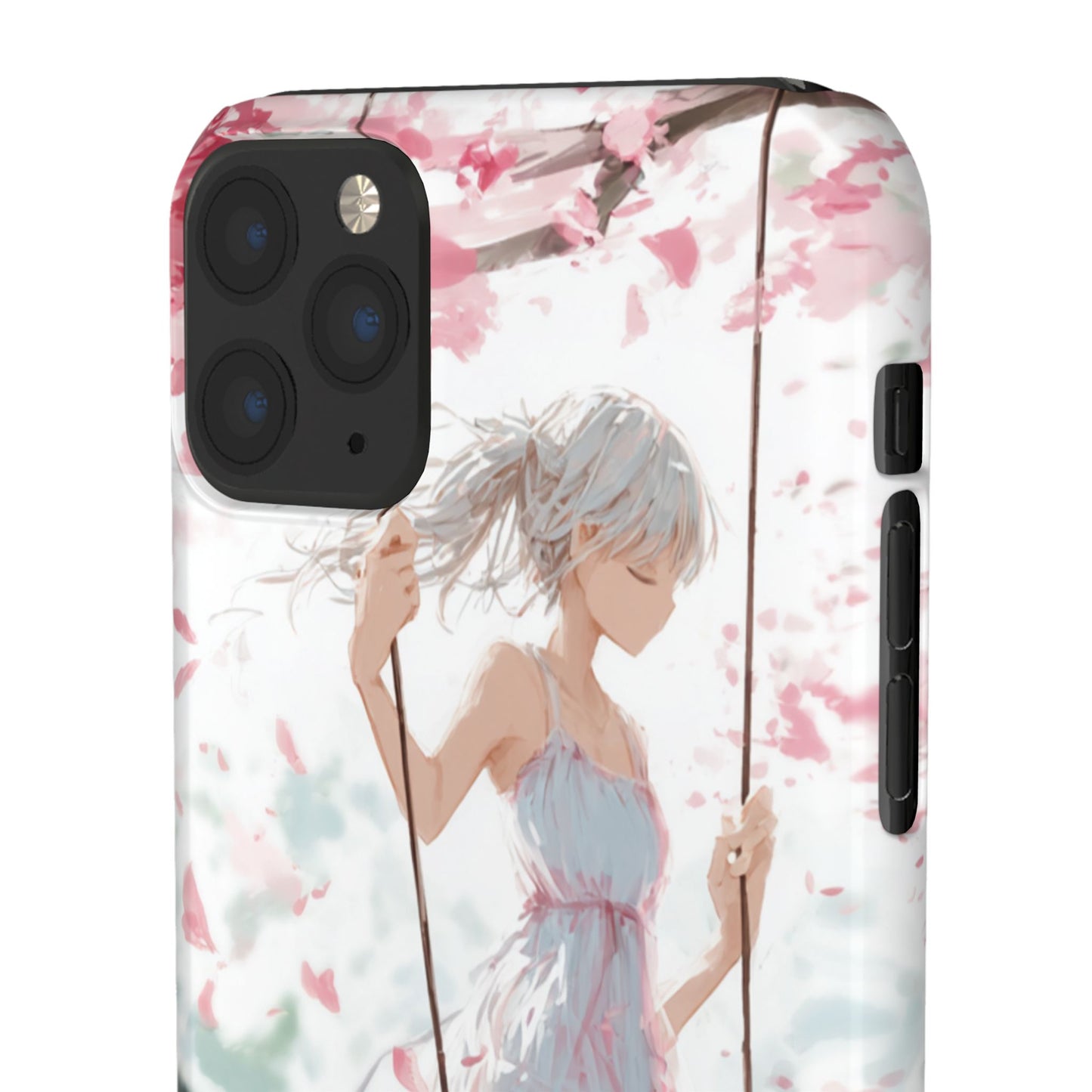 Elegant Floral Snap Cases for iPhone, Personalized Phone Covers, Cute Spring Gifts, Anime Aesthetic Accessories, Flower-themed Cell [...]