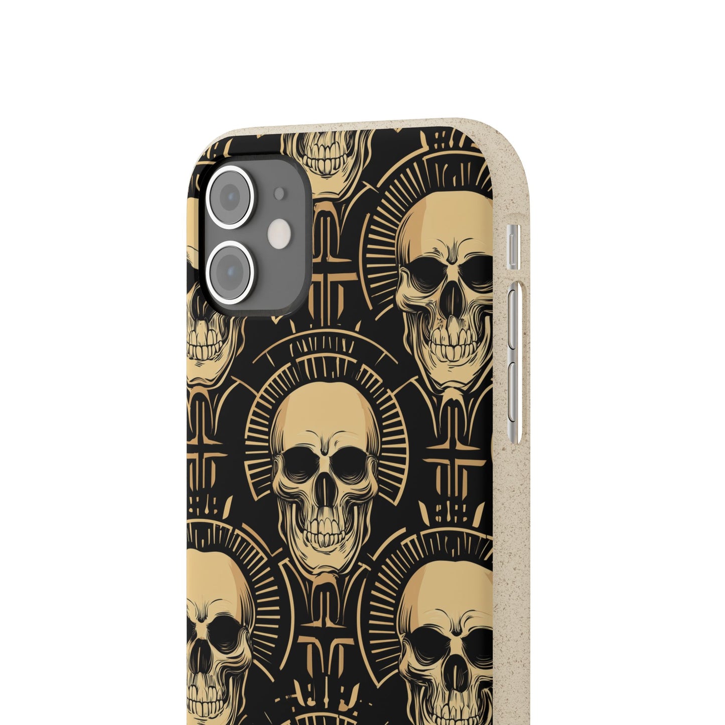 Skull Biodegradable Phone Case, Eco-Friendly iPhone Cover, Sustainable Gift, Cool Skull Design, Skull Art Accessories, Halloween Decor