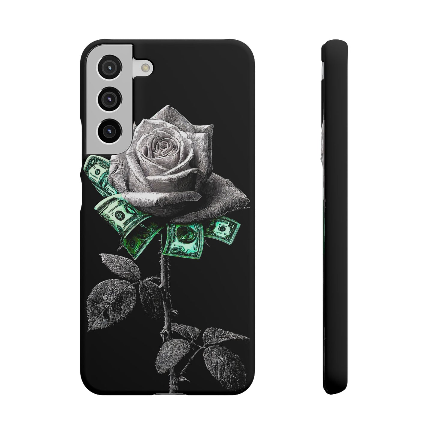 Stylish Rose & Money Snap Case - Floral Phone Protection, Trendy Gift for Him/Her, Birthday Present, Accessories for Teens