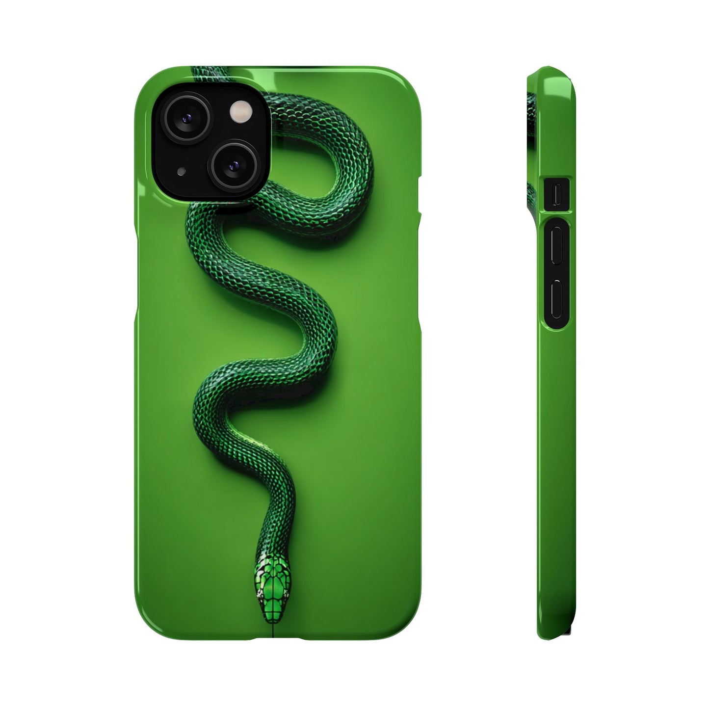 Green Snake Snap Case for iPhone, Stylish Phone Cover, Unique Gift, Trendy Accessory, Birthday, Nature Lover's Phone Case