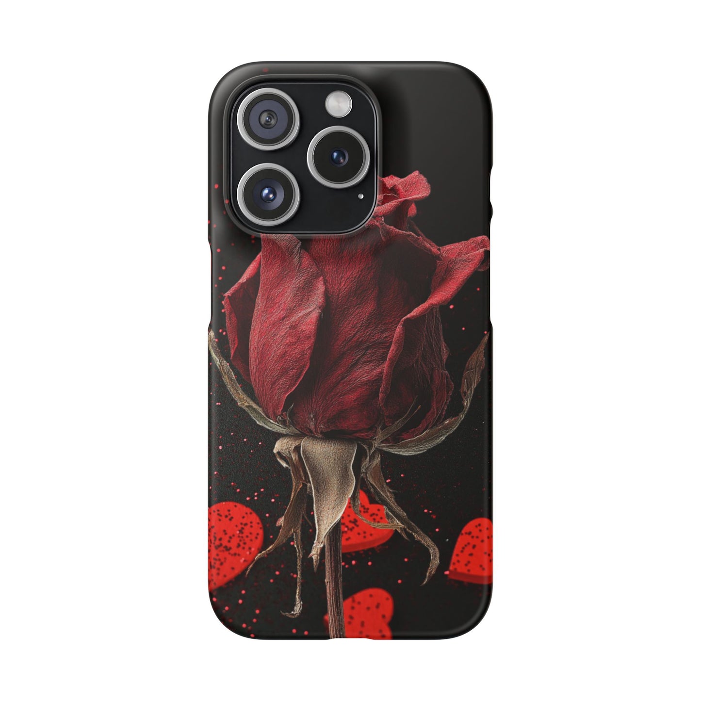 Romantic Rose Snap Case, Floral Phone Cover, Valentines Day Gift, Trendy Mobile Accessory, Heart Design Case, Elegant Phone Protector