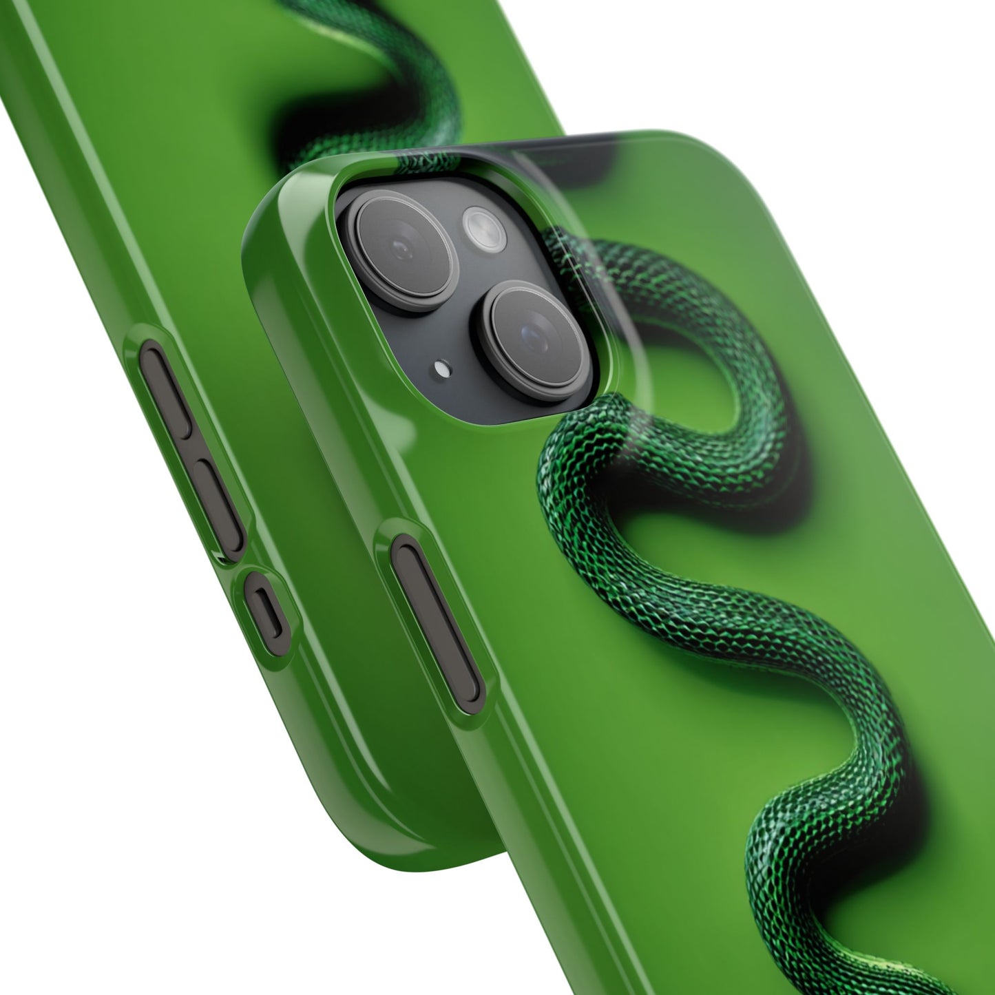 Green Snake Snap Case for iPhone, Stylish Phone Cover, Unique Gift, Trendy Accessory, Birthday, Nature Lover's Phone Case