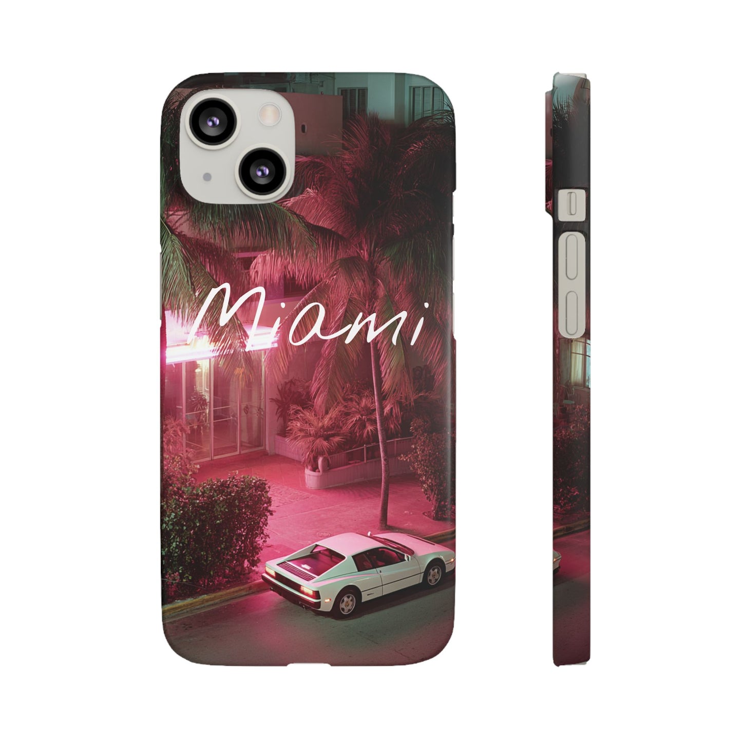 Miami Vibes Snap Case, Tropical Phone Cover, Summer Accessory, Gift for Travel Lovers, Neon Aesthetic, Beach-themed Tech