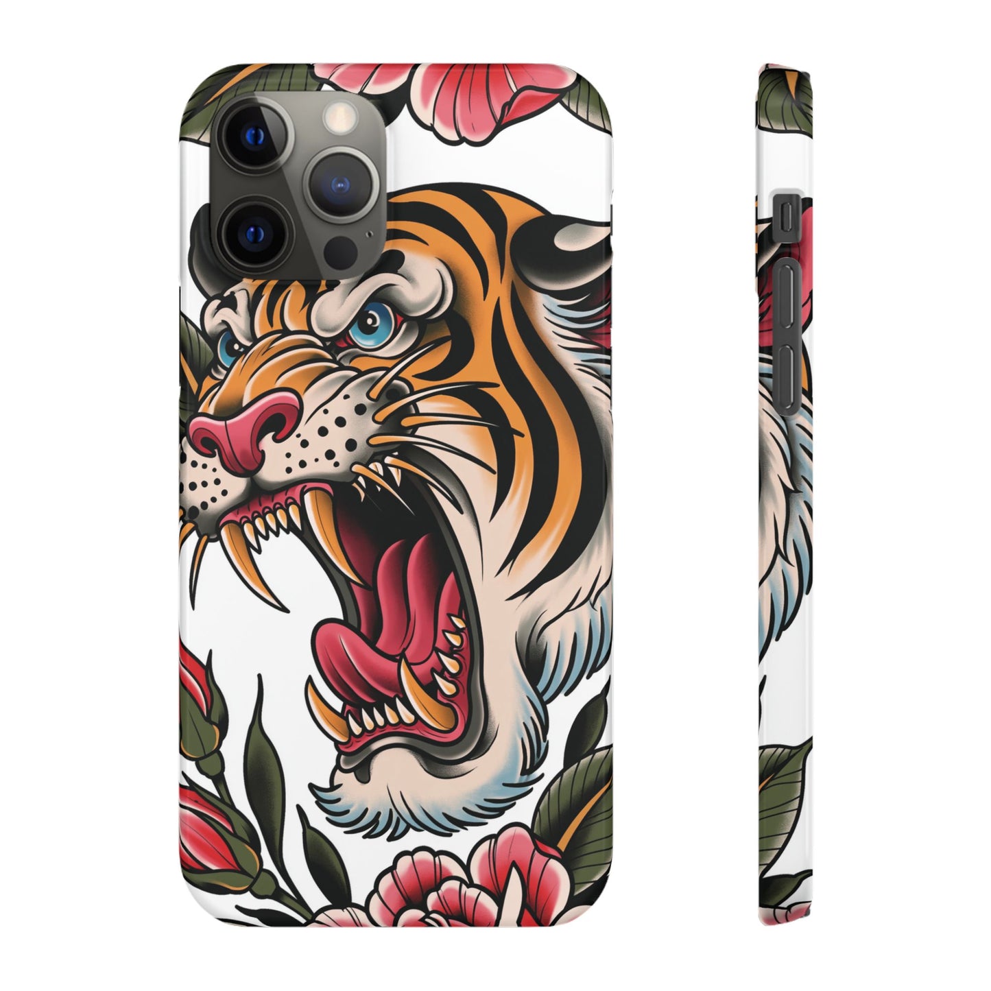 Tiger Floral Phone Case — Vintage Roaring Tiger Snap Case