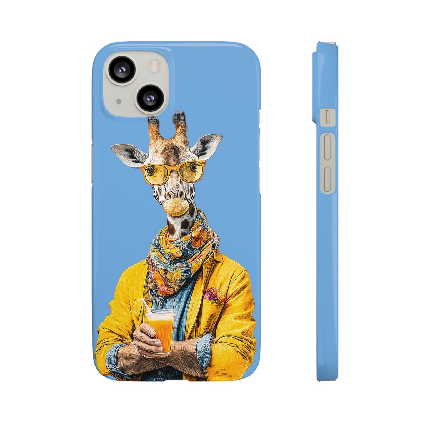 Giraffe Blue Snap Case Phone Cover for Animal Lover Iphone and Samsung models