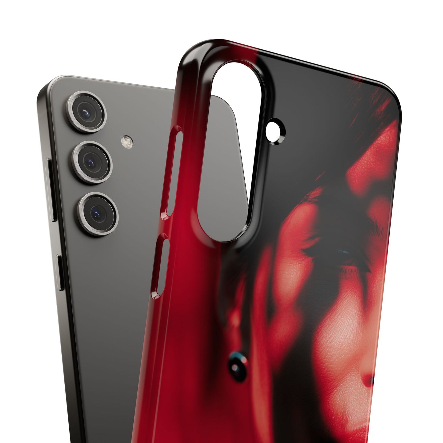 Stylish Snap Cases for Phone, Artistic Phone Cover, Unique Gifts, Red Aesthetic Case, Trendy Accessory, Vibrant Protection