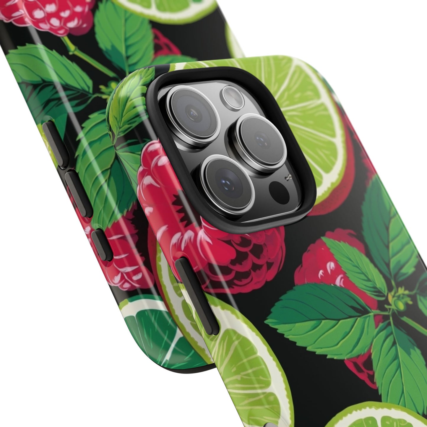 Raspberry Lime Spring iPhone 17 Tough Phone Case — Vibrant Floral Smartphone Protection