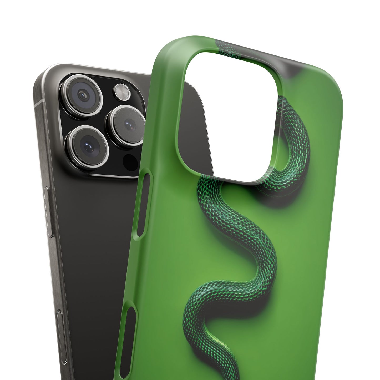 Green Snake Snap Case for iPhone, Stylish Phone Cover, Unique Gift, Trendy Accessory, Birthday, Nature Lover's Phone Case