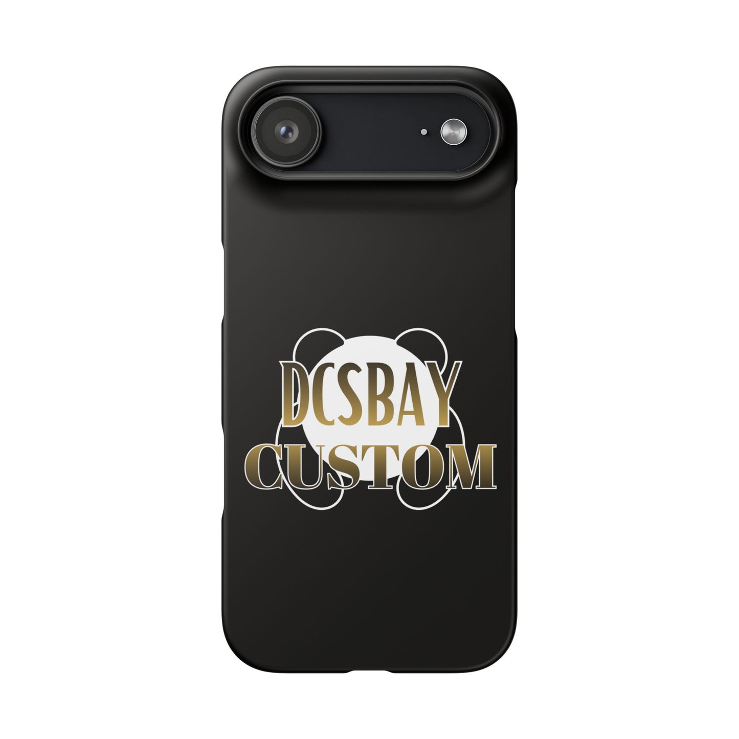 Phone Case — Glossy Black Custom "DCSBAY CUSTOM" Logo Snap Case