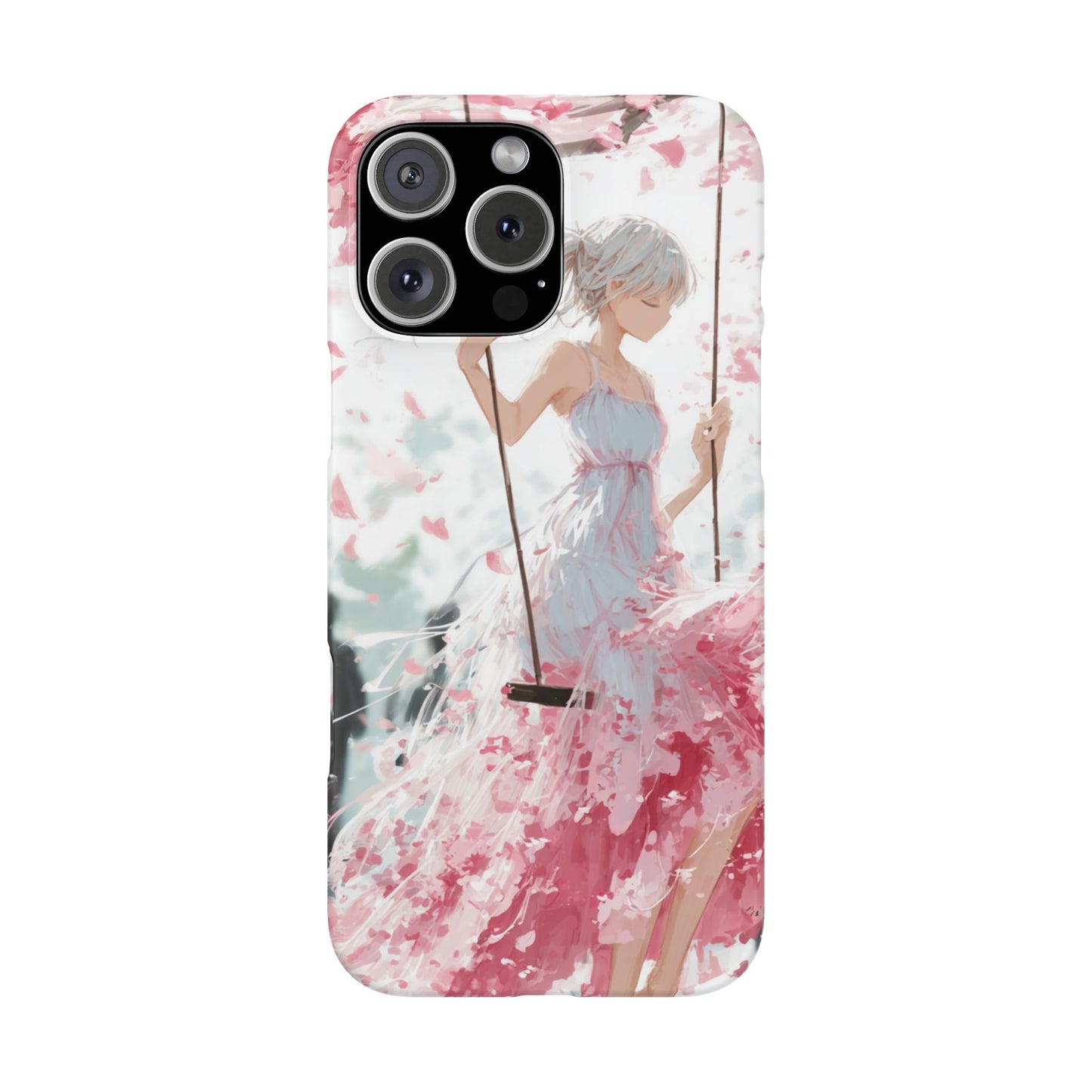Elegant Floral Snap Cases for iPhone, Personalized Phone Covers, Cute Spring Gifts, Anime Aesthetic Accessories, Flower-themed Cell [...]