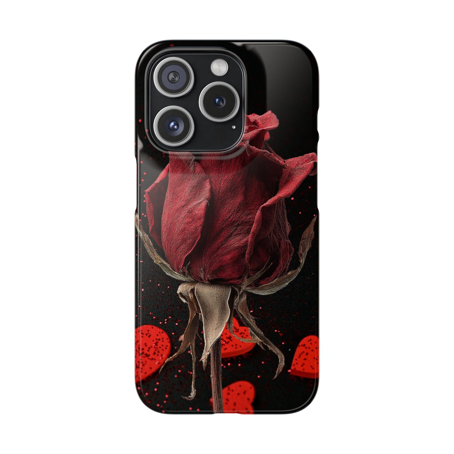 Romantic Rose Snap Case, Floral Phone Cover, Valentines Day Gift, Trendy Mobile Accessory, Heart Design Case, Elegant Phone Protector