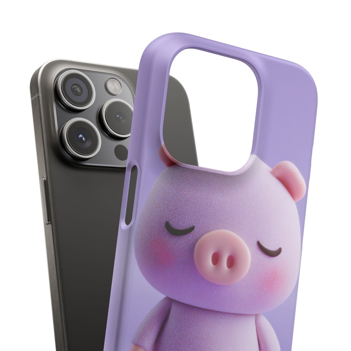 Cute Pig Snap Case for iPhone, Animal Lovers Phone Cover, Kawaii Aesthetic Accessory, Birthday Gift, Unique Phone Protection