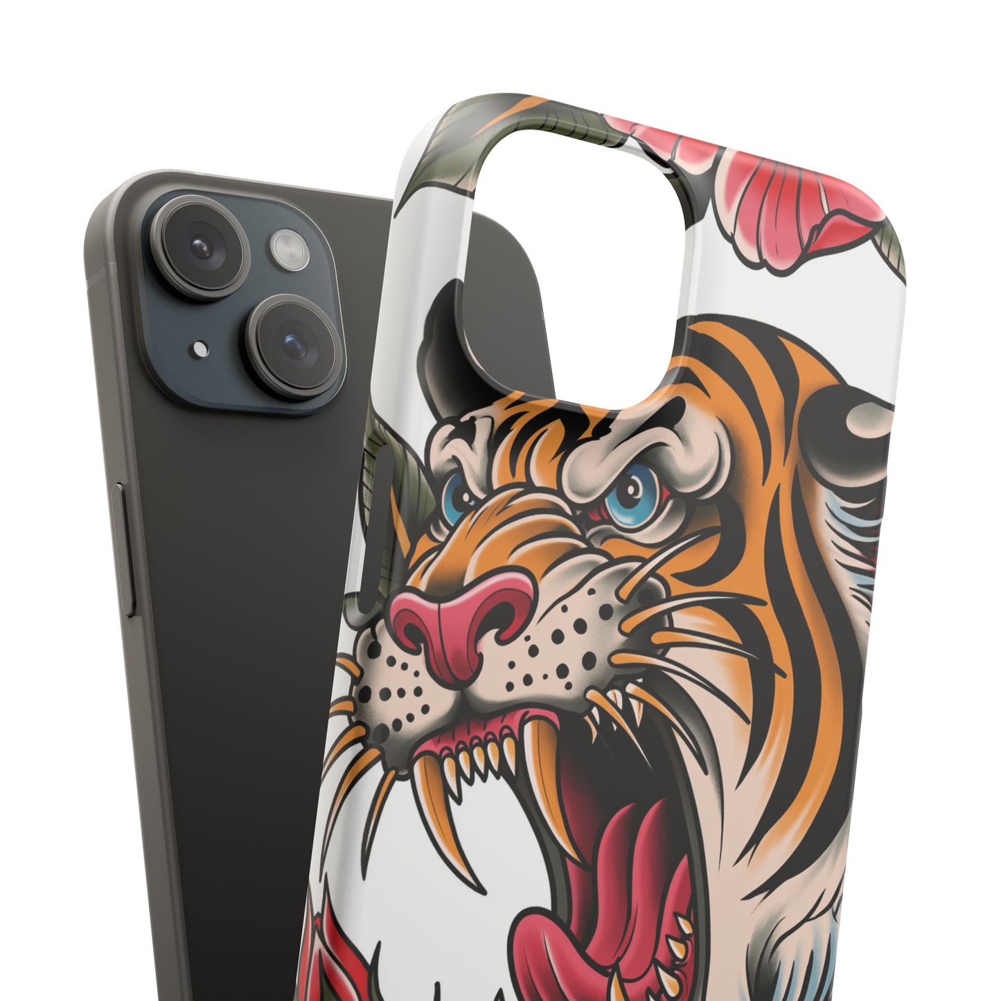Tiger Floral Phone Case — Vintage Roaring Tiger Snap Case