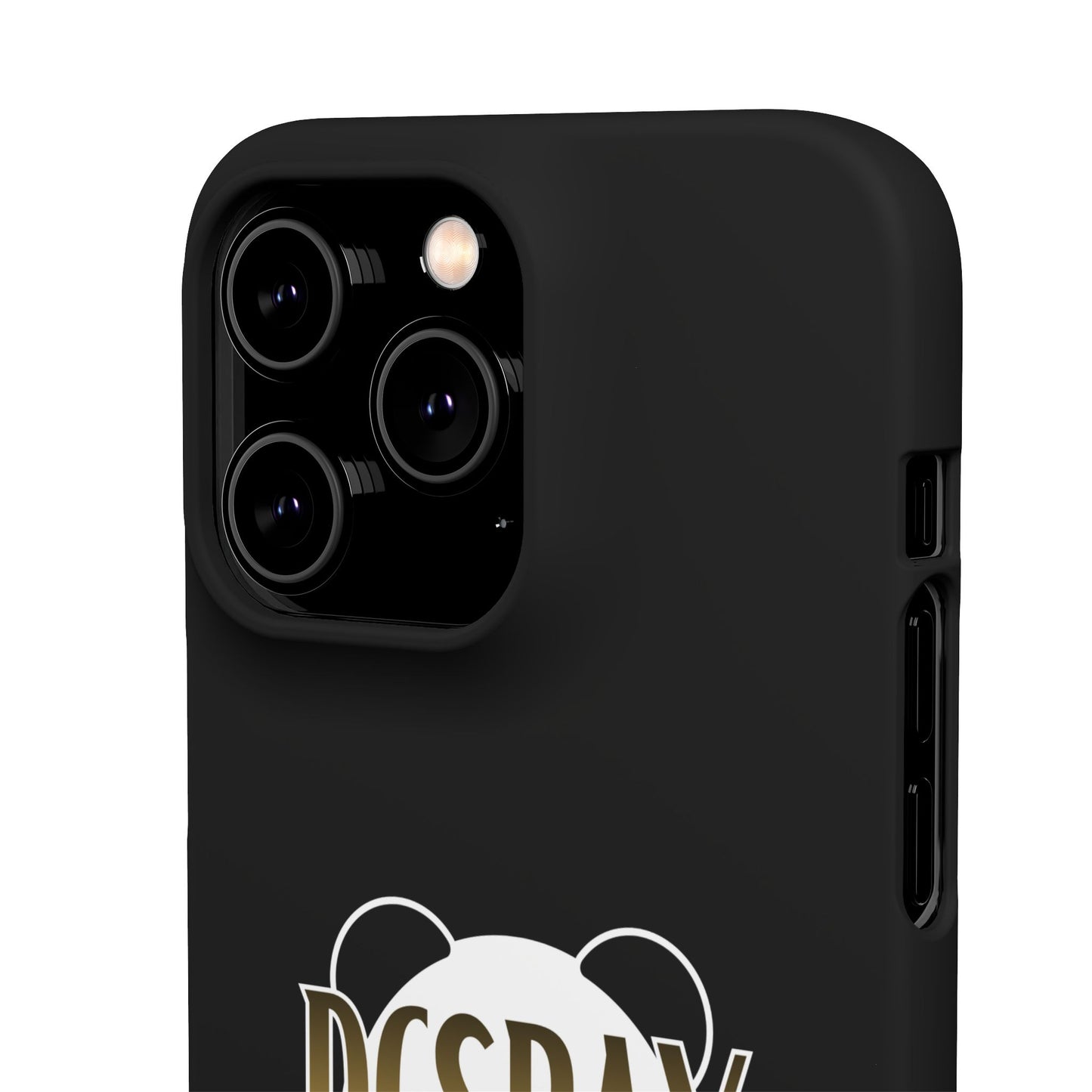 Phone Case — Glossy Black Custom "DCSBAY CUSTOM" Logo Snap Case