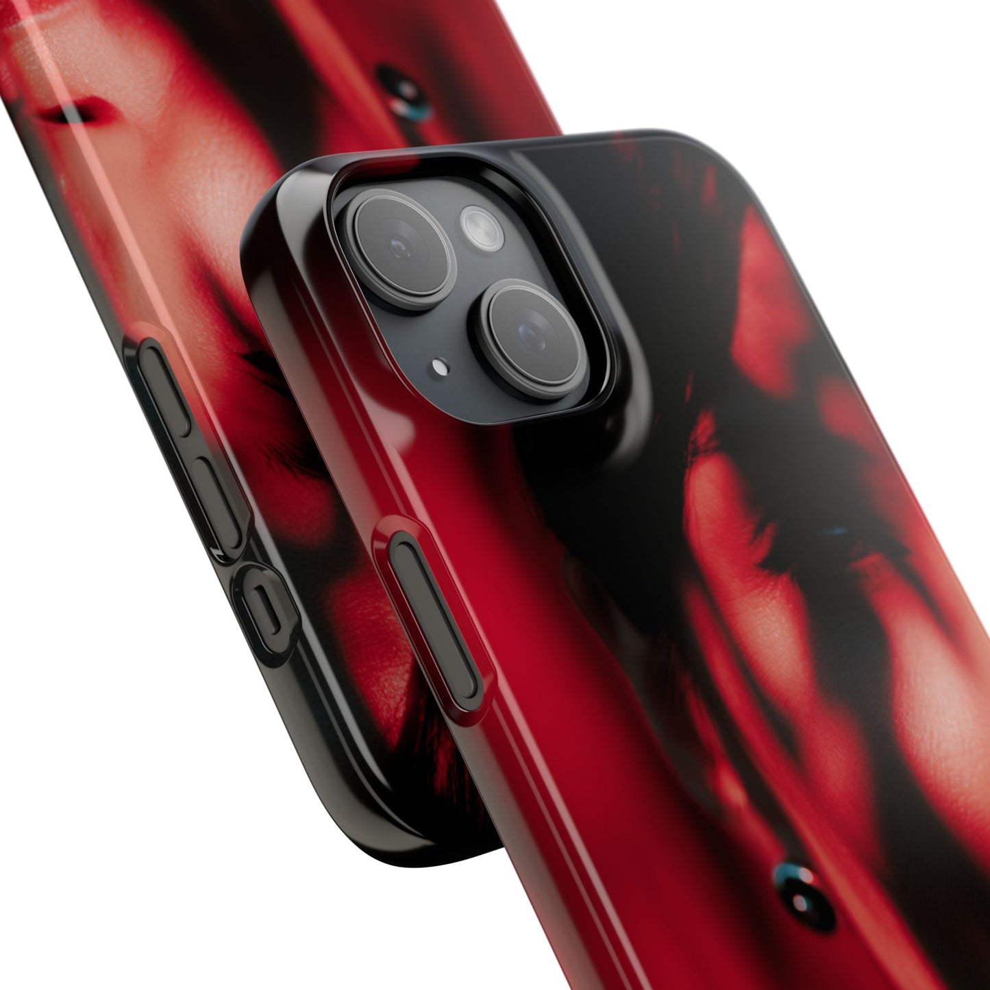 Stylish Snap Cases for Phone, Artistic Phone Cover, Unique Gifts, Red Aesthetic Case, Trendy Accessory, Vibrant Protection