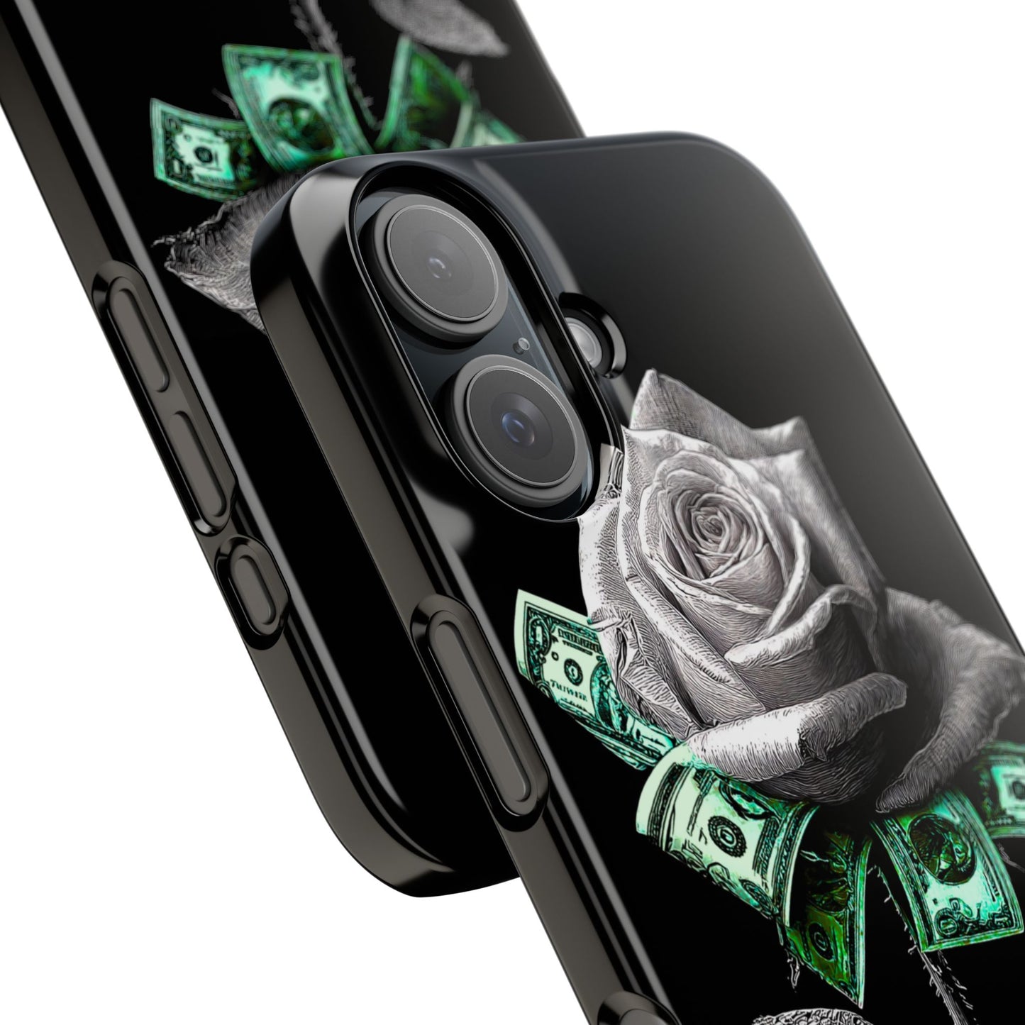 Stylish Rose & Money Snap Case - Floral Phone Protection, Trendy Gift for Him/Her, Birthday Present, Accessories for Teens