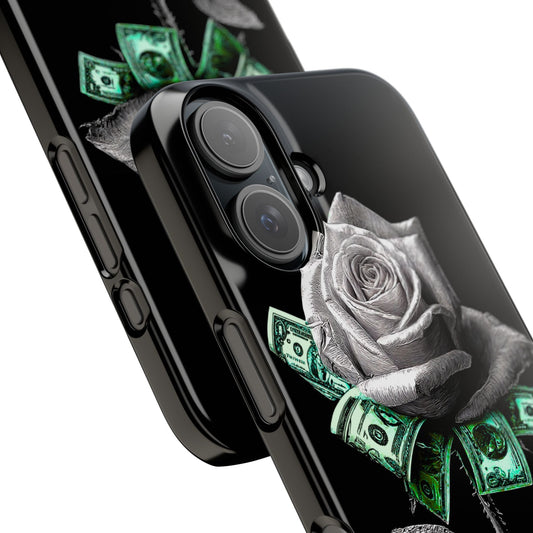 Stylish Rose & Money Snap Case - Floral Phone Protection, Trendy Gift for Him/Her, Birthday Present, Accessories for Teens