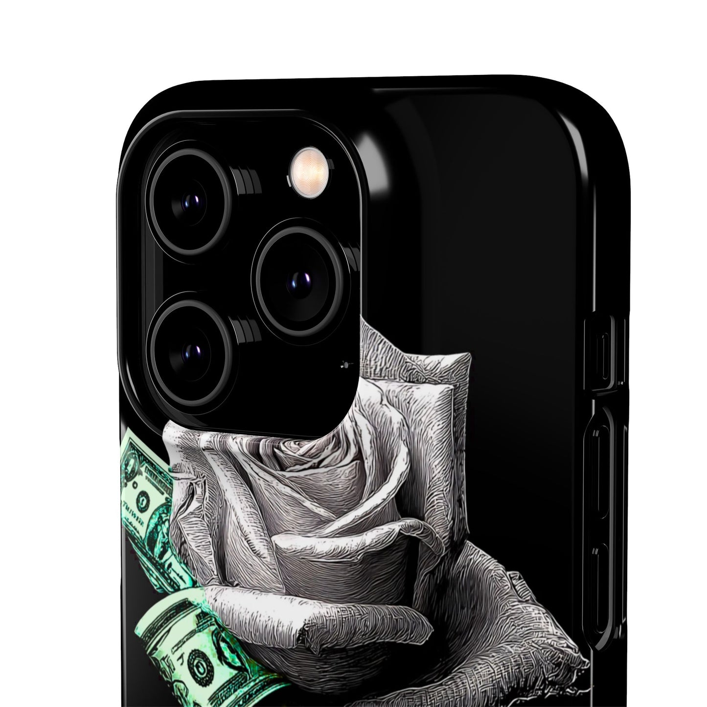 Stylish Rose & Money Snap Case - Floral Phone Protection, Trendy Gift for Him/Her, Birthday Present, Accessories for Teens