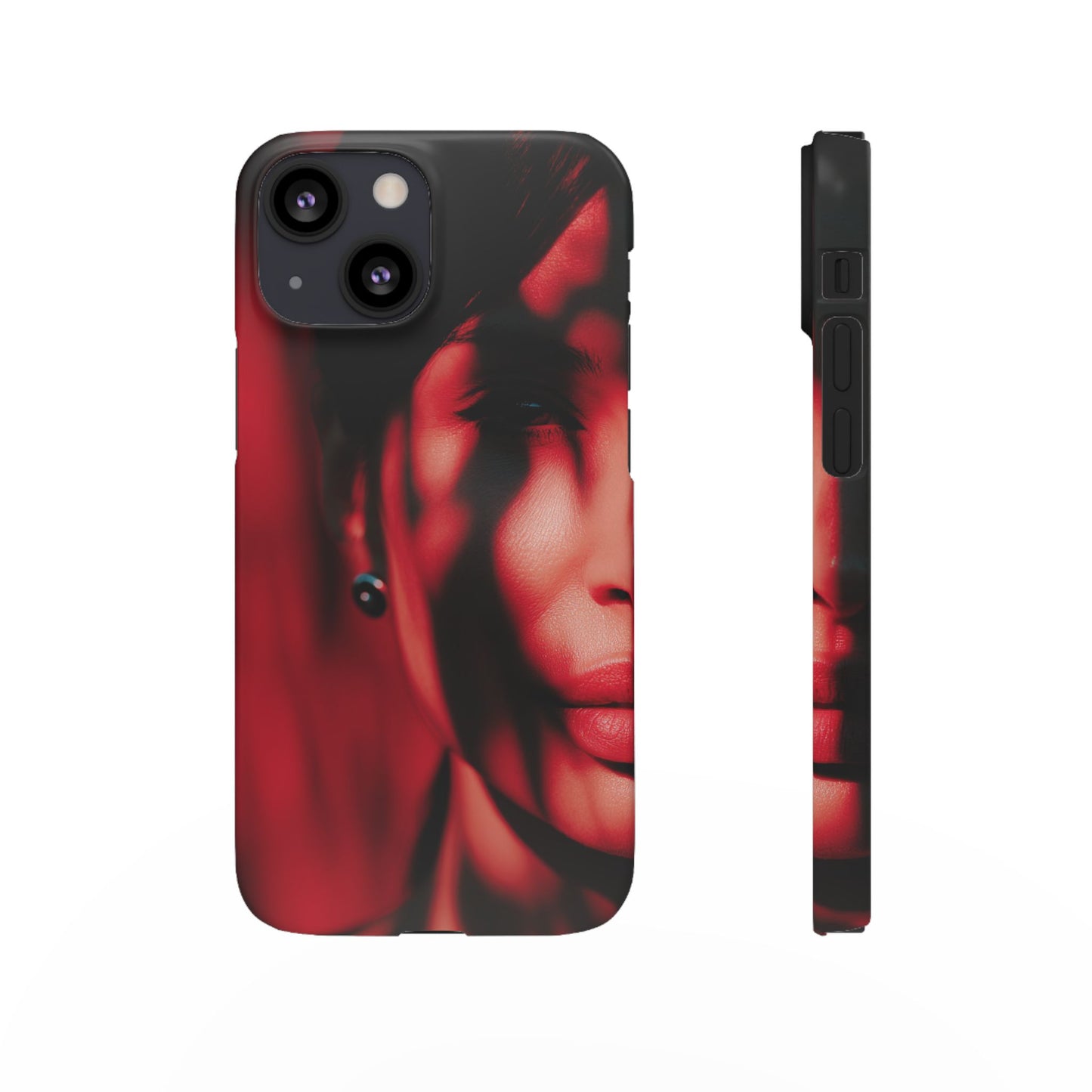 Stylish Snap Cases for Phone, Artistic Phone Cover, Unique Gifts, Red Aesthetic Case, Trendy Accessory, Vibrant Protection