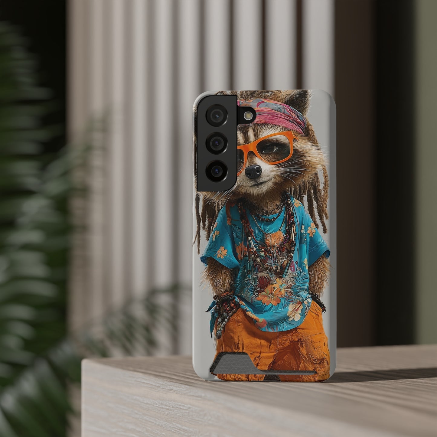 Boho Raccoon Phone Case with Card Holder, Cute Animal Phone Cover, Retro Stylish Phone Protector, Gifts for Animal Lovers, Trendy [...]