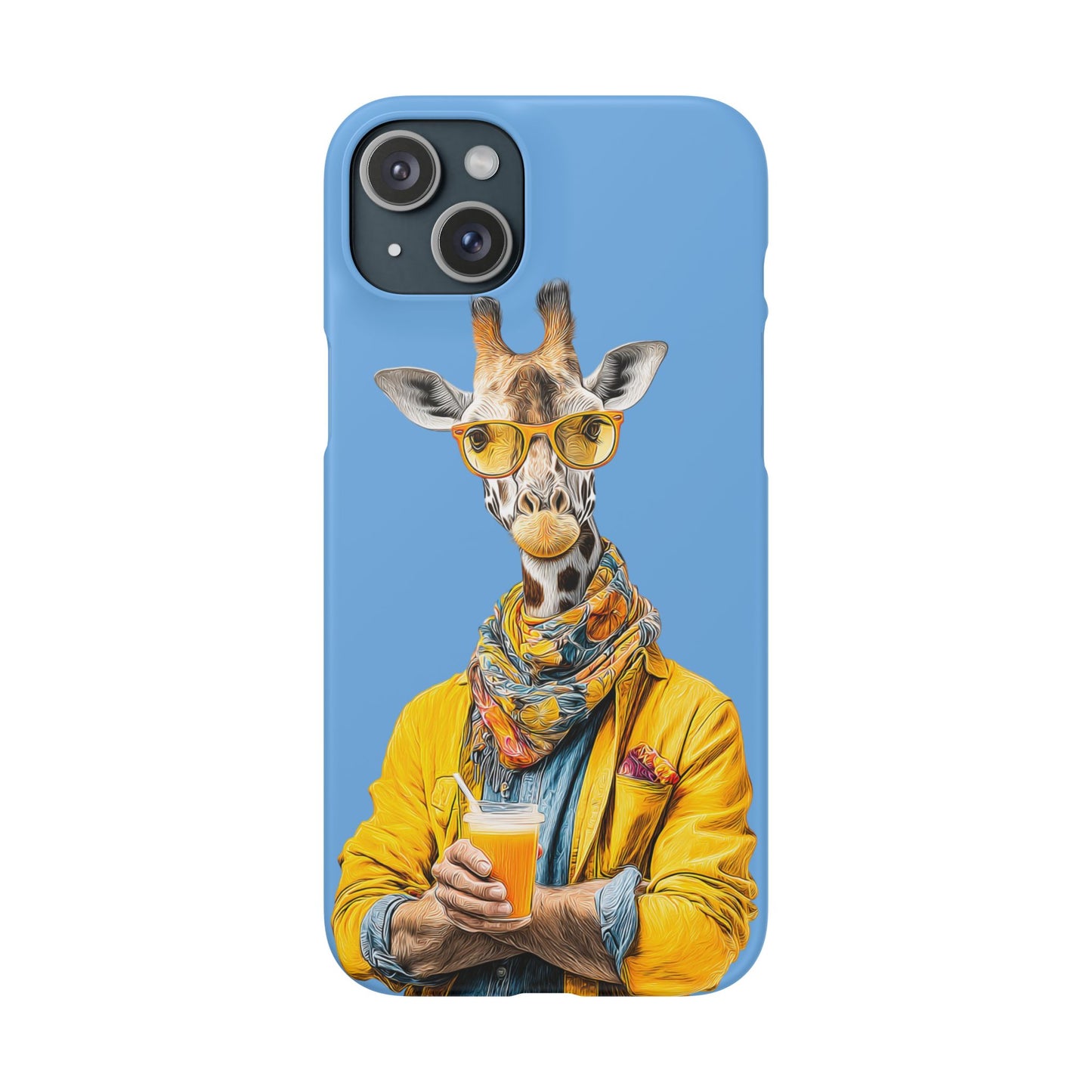 Giraffe Blue Snap Case Phone Cover for Animal Lover Iphone and Samsung models