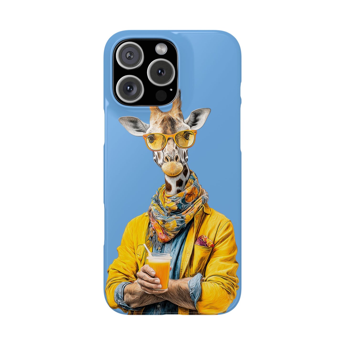 Giraffe Blue Snap Case Phone Cover for Animal Lover Iphone and Samsung models
