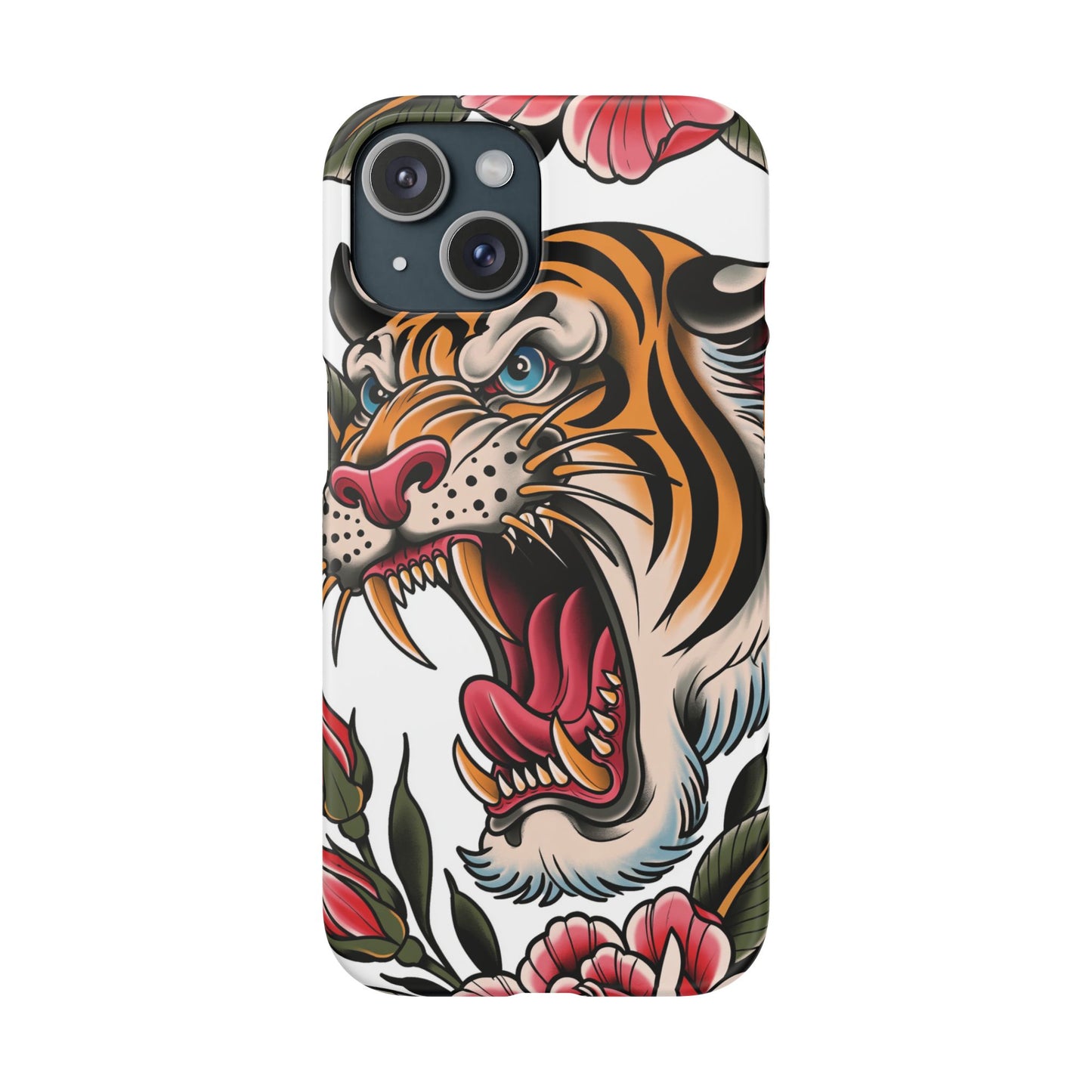 Tiger Floral Phone Case — Vintage Roaring Tiger Snap Case