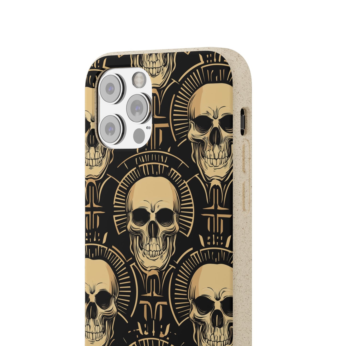 Skull Biodegradable Phone Case, Eco-Friendly iPhone Cover, Sustainable Gift, Cool Skull Design, Skull Art Accessories, Halloween Decor