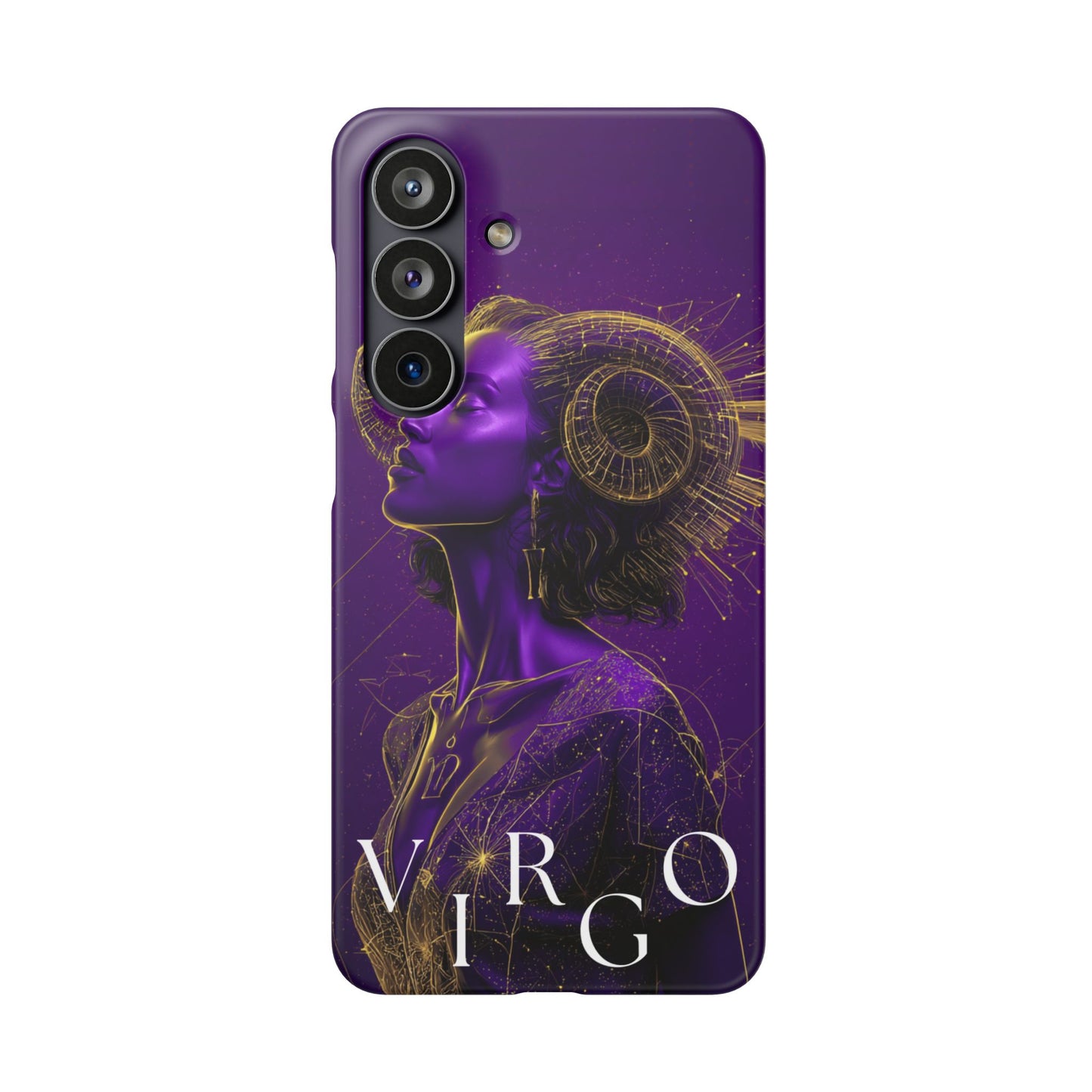 Purple & Gold Celestial Virgo Phone Case – Snap Cover for Samsung & iPhone