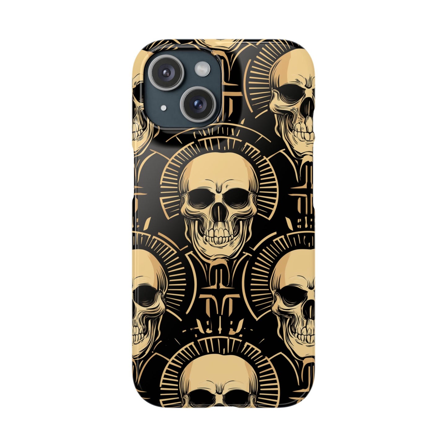Skull Print Snap Case, Edgy Phone Cover for Goth Lovers, Protective Shell for Halloween, Unique Gift for Him or Her