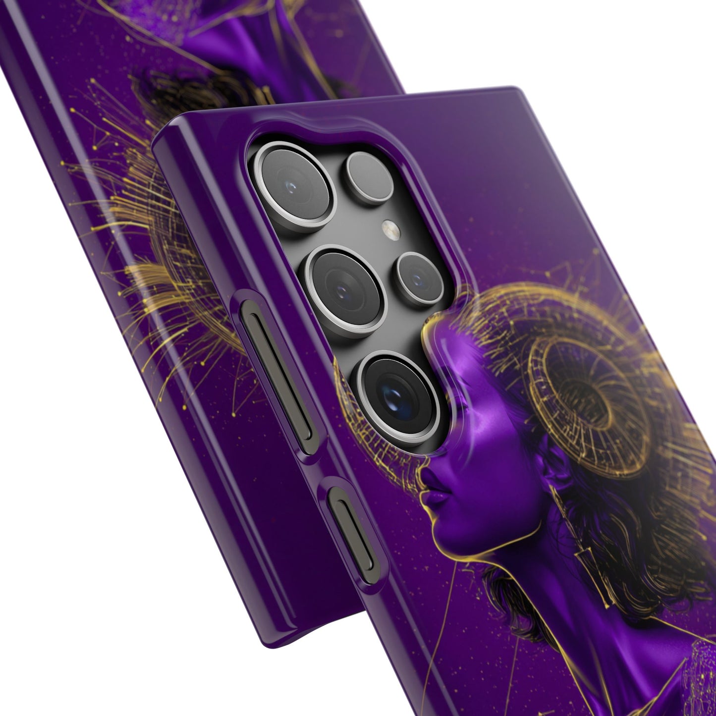 Purple & Gold Celestial Virgo Phone Case – Snap Cover for Samsung & iPhone