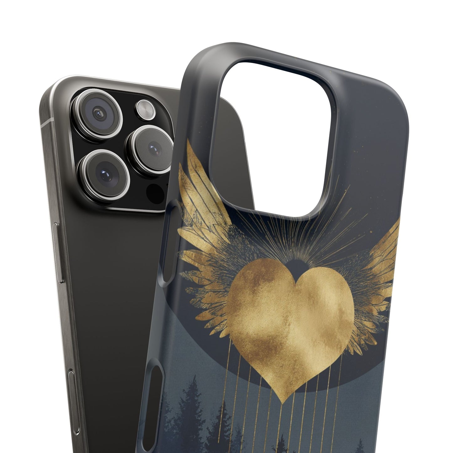 Heart Wing Snap Case, Elegant Phone Cover, Unique Gift, Artistic Accessory, Protective Case for Love and Romance