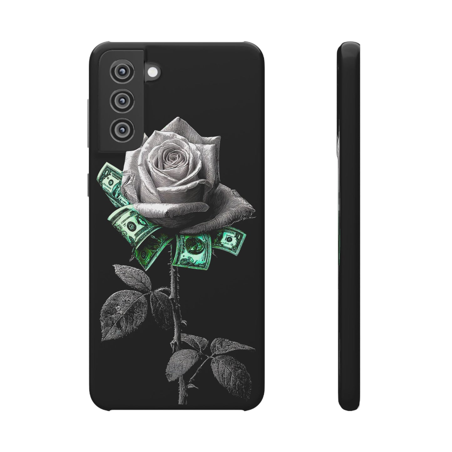 Stylish Rose & Money Snap Case - Floral Phone Protection, Trendy Gift for Him/Her, Birthday Present, Accessories for Teens