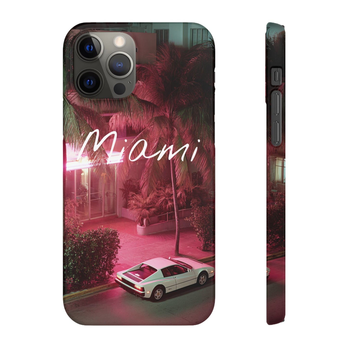 Miami Vibes Snap Case, Tropical Phone Cover, Summer Accessory, Gift for Travel Lovers, Neon Aesthetic, Beach-themed Tech