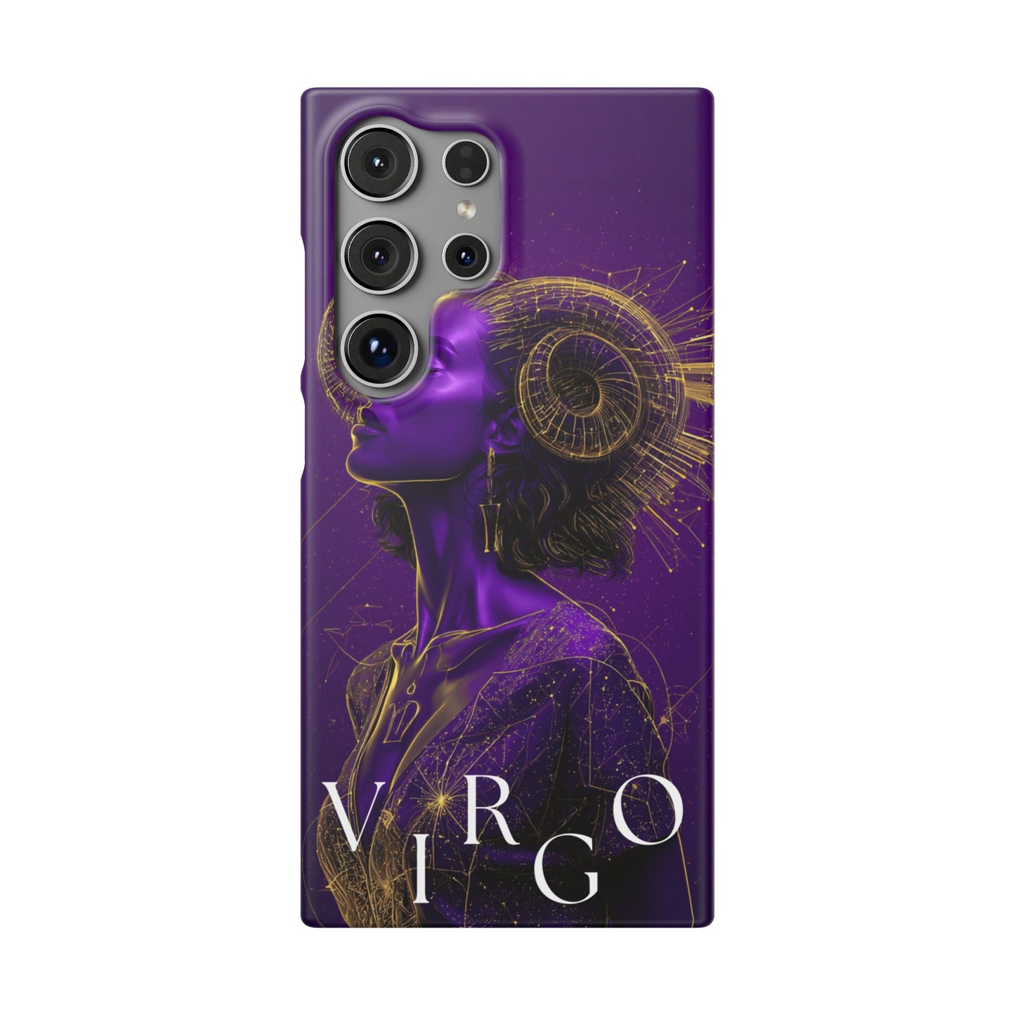 Purple & Gold Celestial Virgo Phone Case – Snap Cover for Samsung & iPhone