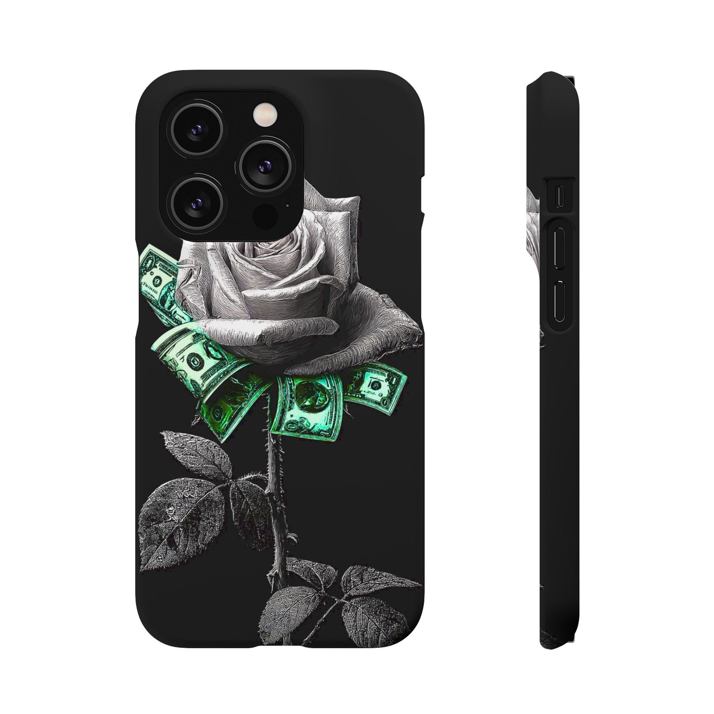 Stylish Rose & Money Snap Case - Floral Phone Protection, Trendy Gift for Him/Her, Birthday Present, Accessories for Teens