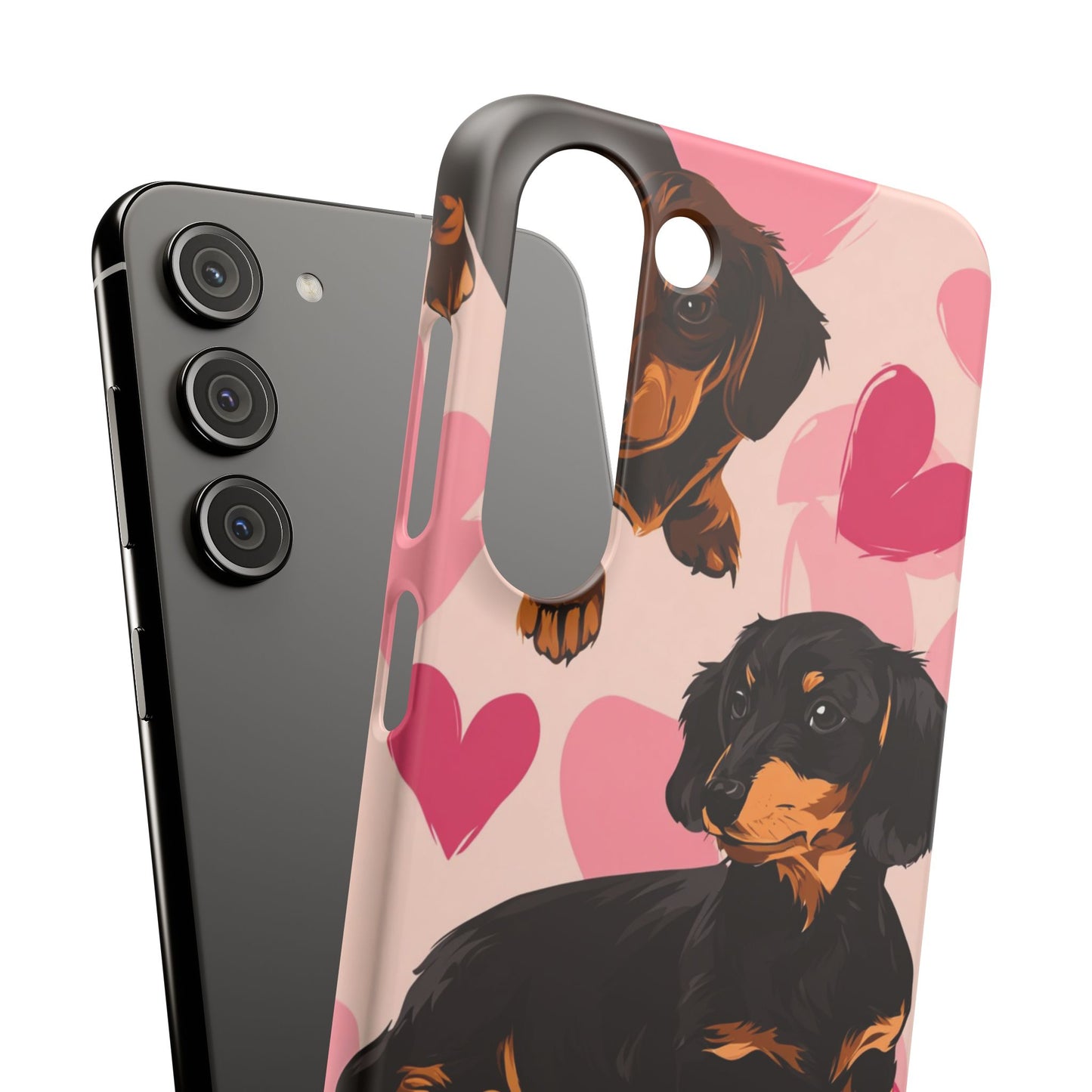 Pink Dachshund Love Phone Case for Iphone and Samsung Customistion and Free Shipping Avvialable