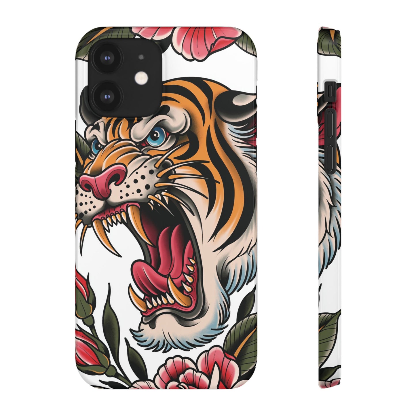 Tiger Floral Phone Case — Vintage Roaring Tiger Snap Case