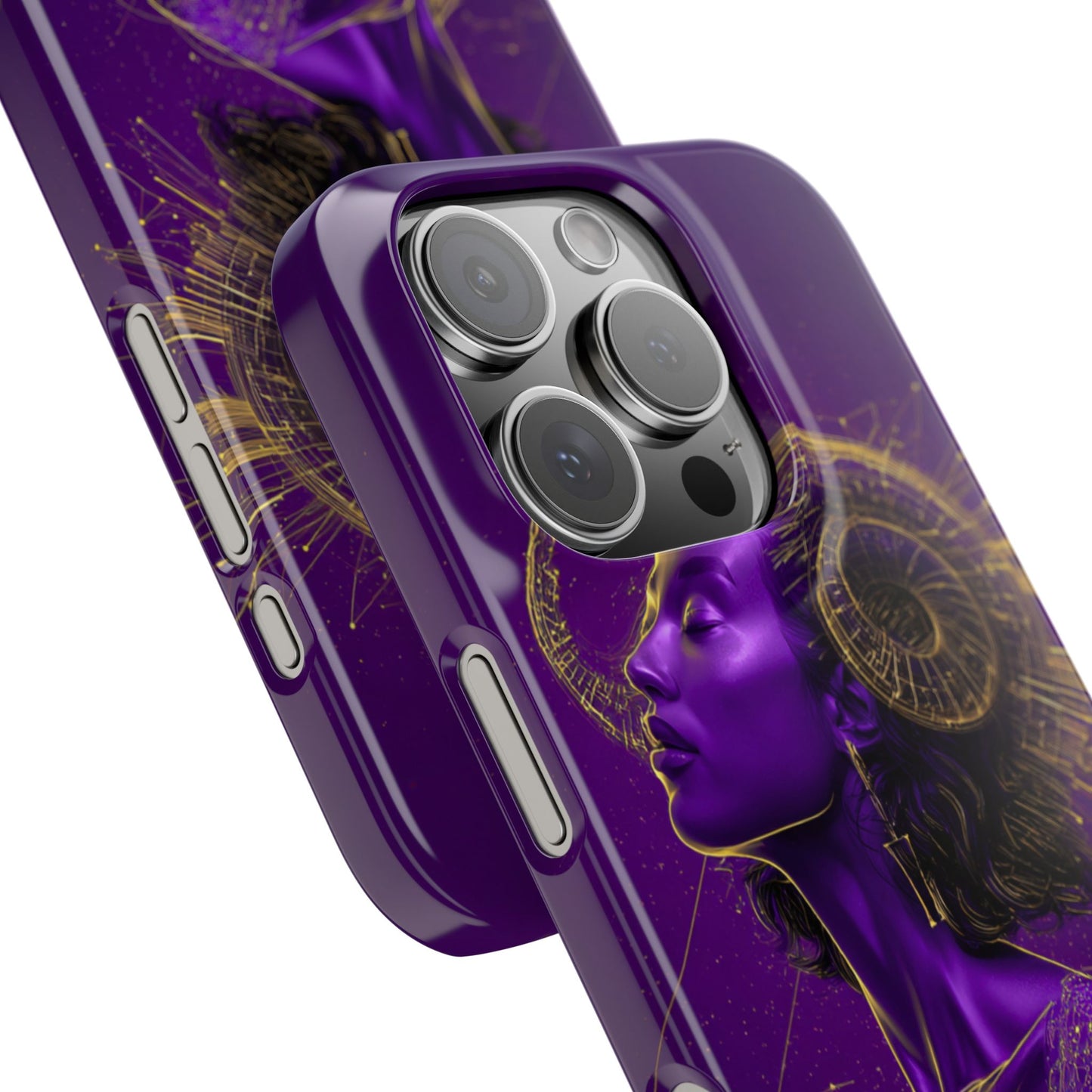Purple & Gold Celestial Virgo Phone Case – Snap Cover for Samsung & iPhone