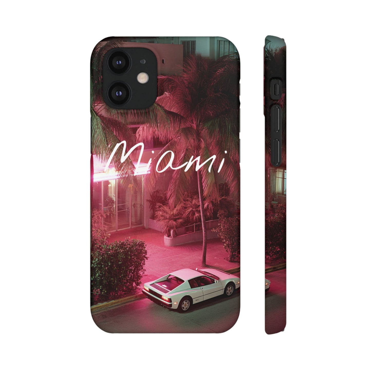Miami Vibes Snap Case, Tropical Phone Cover, Summer Accessory, Gift for Travel Lovers, Neon Aesthetic, Beach-themed Tech