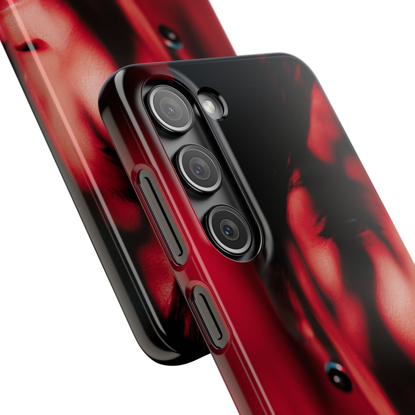 Stylish Snap Cases for Phone, Artistic Phone Cover, Unique Gifts, Red Aesthetic Case, Trendy Accessory, Vibrant Protection