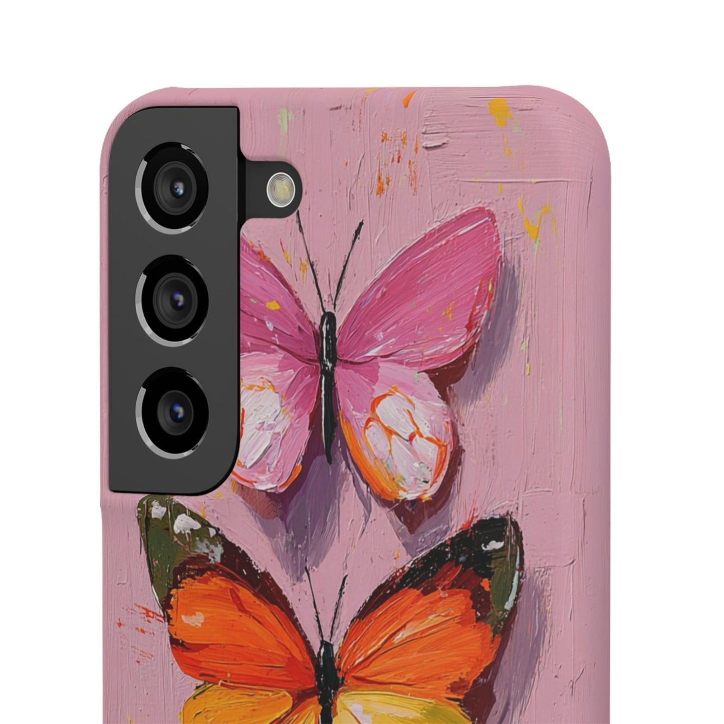 Pink Butterfly Snap Case Cover For iPhone and Samsung