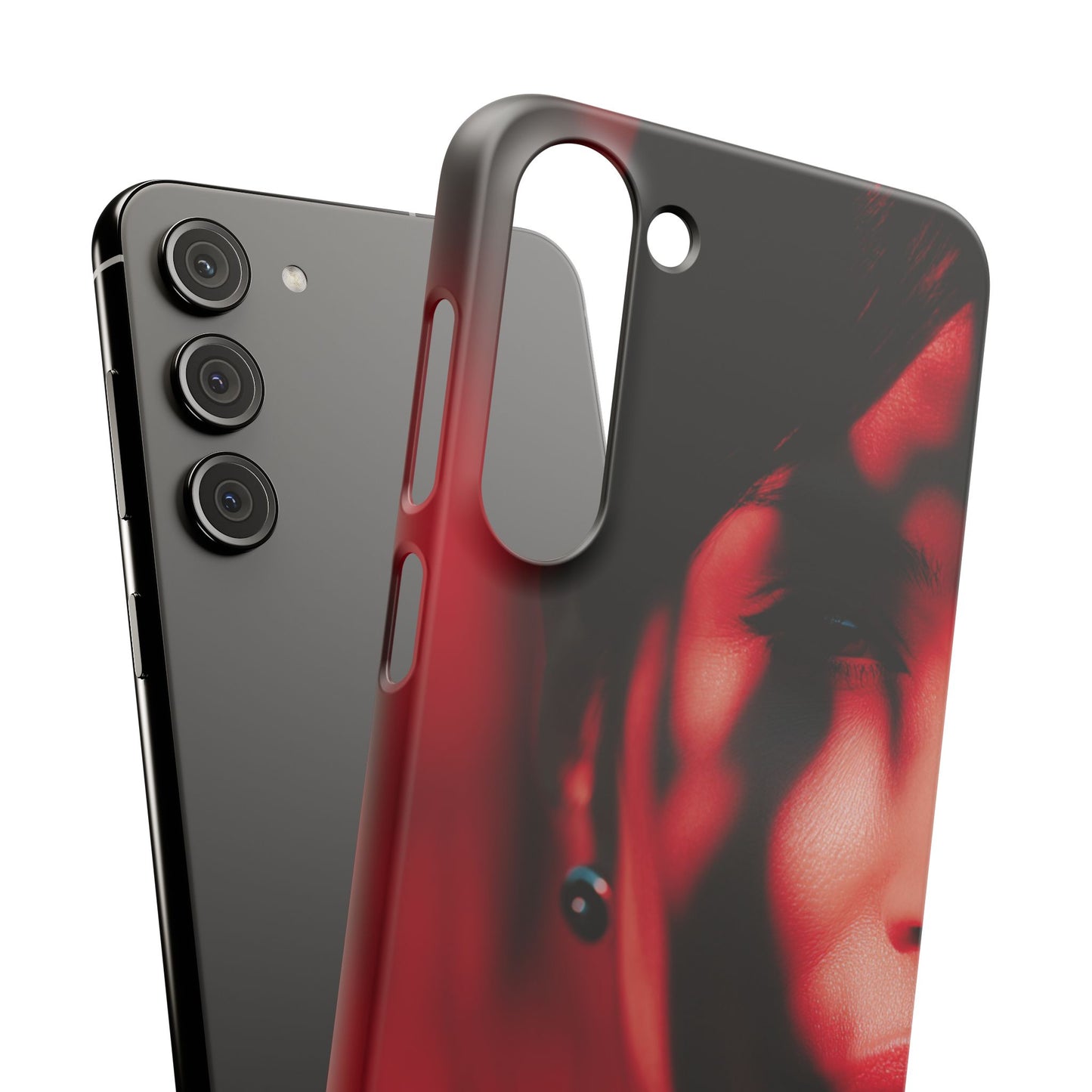 Stylish Snap Cases for Phone, Artistic Phone Cover, Unique Gifts, Red Aesthetic Case, Trendy Accessory, Vibrant Protection