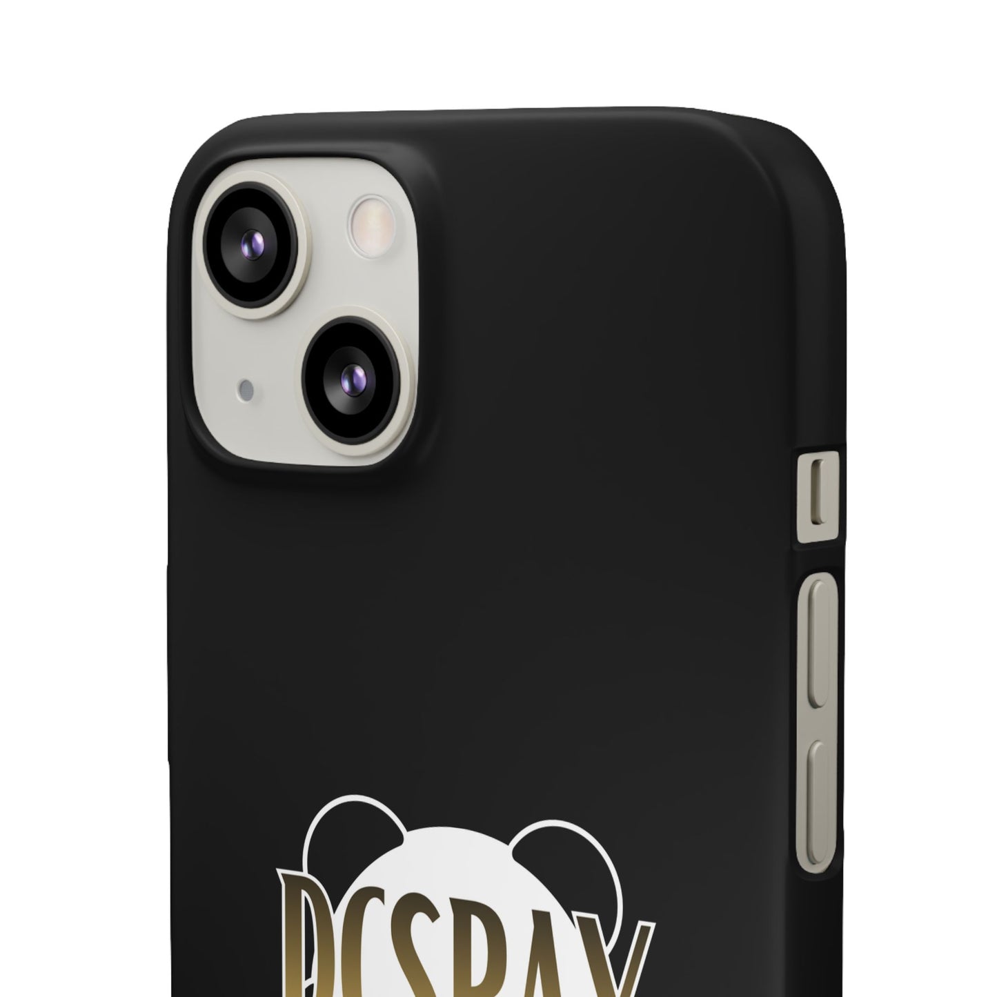 Phone Case — Glossy Black Custom "DCSBAY CUSTOM" Logo Snap Case