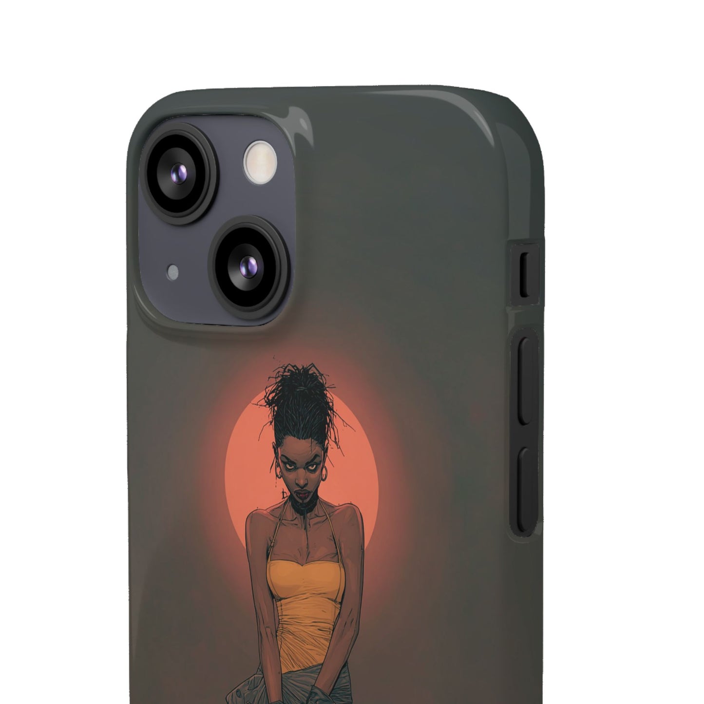 Creepy Vampire Girl Snap Case, Halloween Style iPhone Samsung Cover, Spooky Gothic Phone Accessories, Scary Horror Character Device