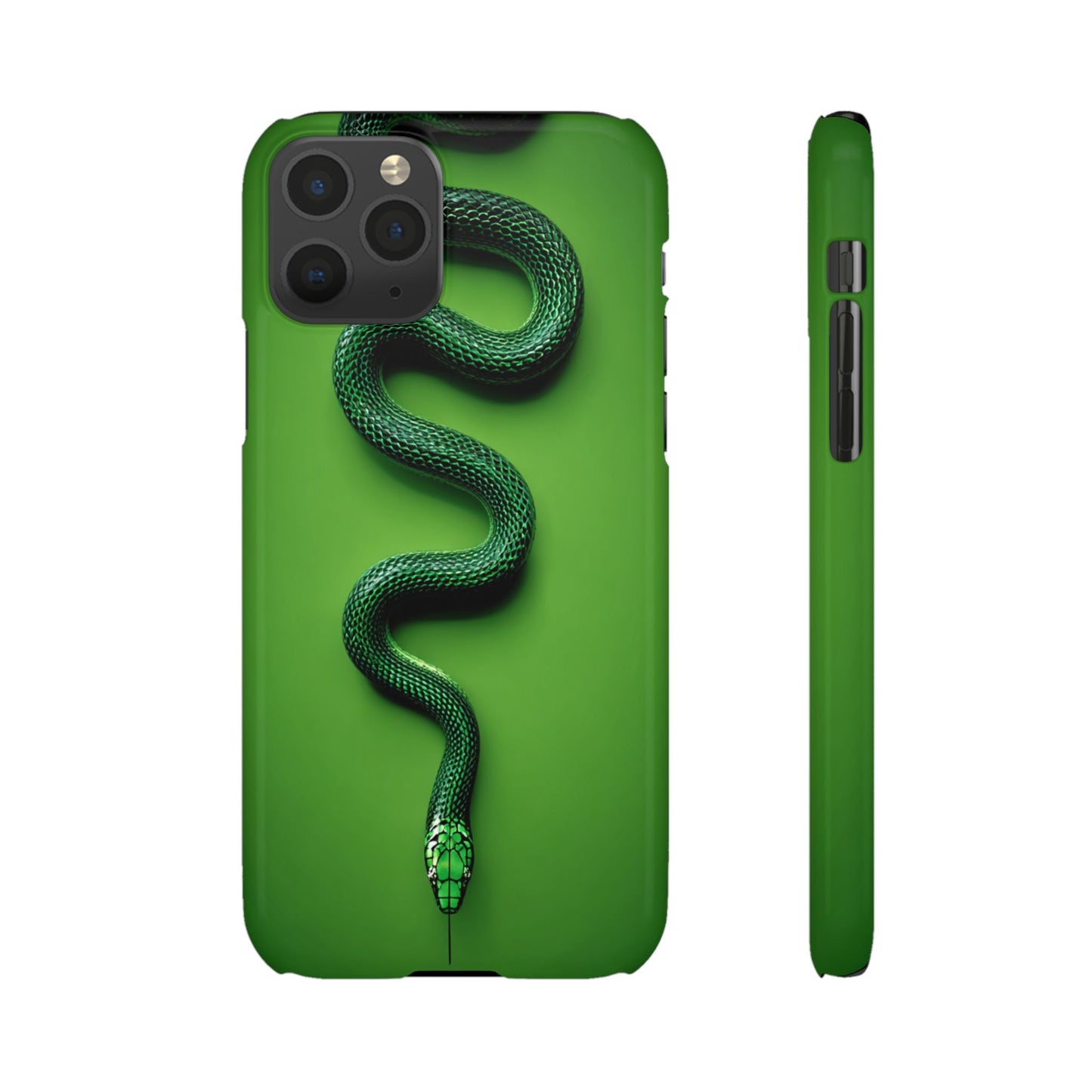 Green Snake Snap Case for iPhone, Stylish Phone Cover, Unique Gift, Trendy Accessory, Birthday, Nature Lover's Phone Case